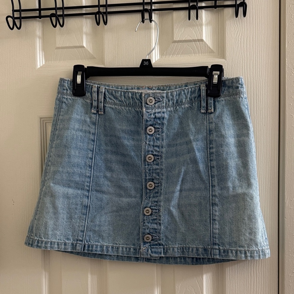 Blue hollister jean skirt